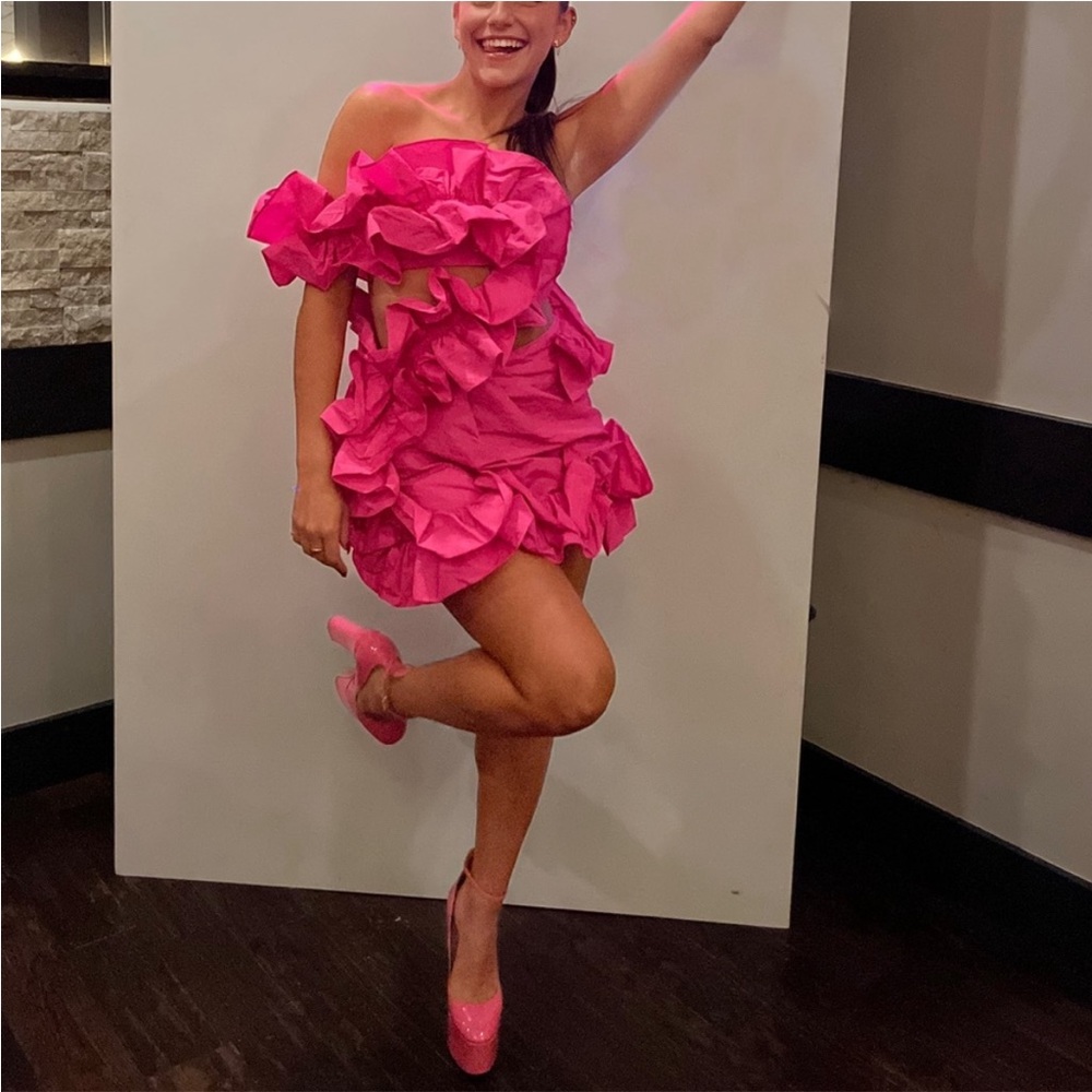 Aknvas Ruby Ruffle Dress Sz 4 - Picture 2 of 4